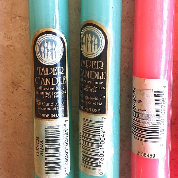 Vintage set of 4 unscented premium tapered 12" candles..NEW, U.S.A. - Picture 3 of 11